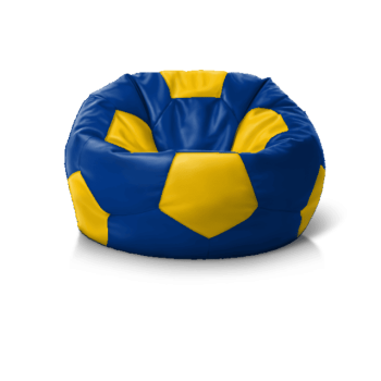 Крісло м''яч Blue + Yellow' — безкаркасне крісло для читання й кіно, комфорт у будь-якій кімнаті.
